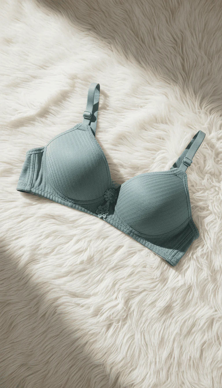 Grey Cotton Bra For Women