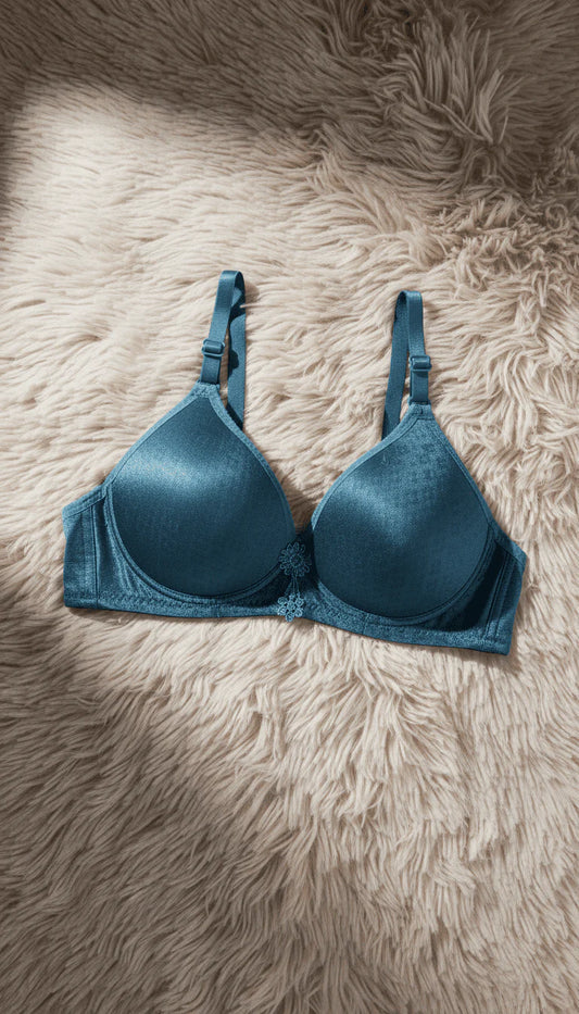 Blue Cotton Bra For Women