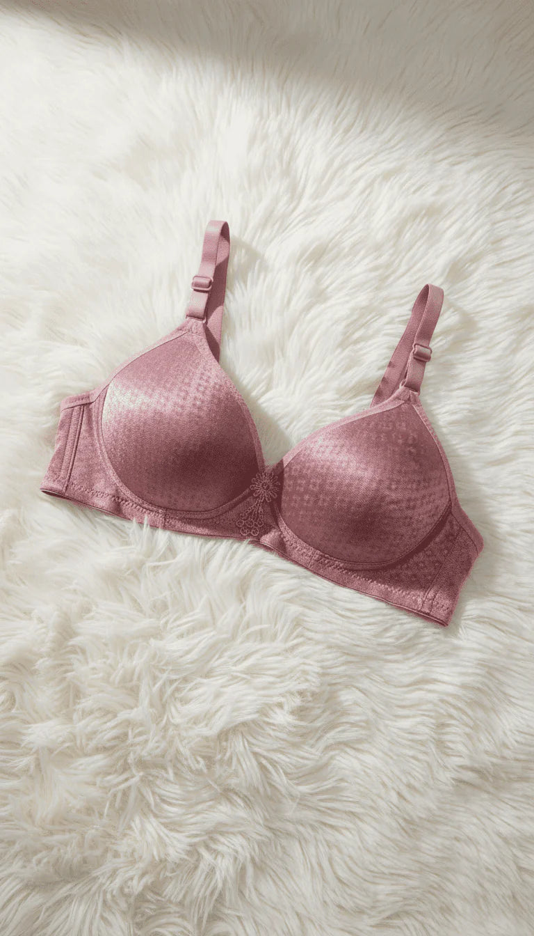 Pink Cotton Bra For Women