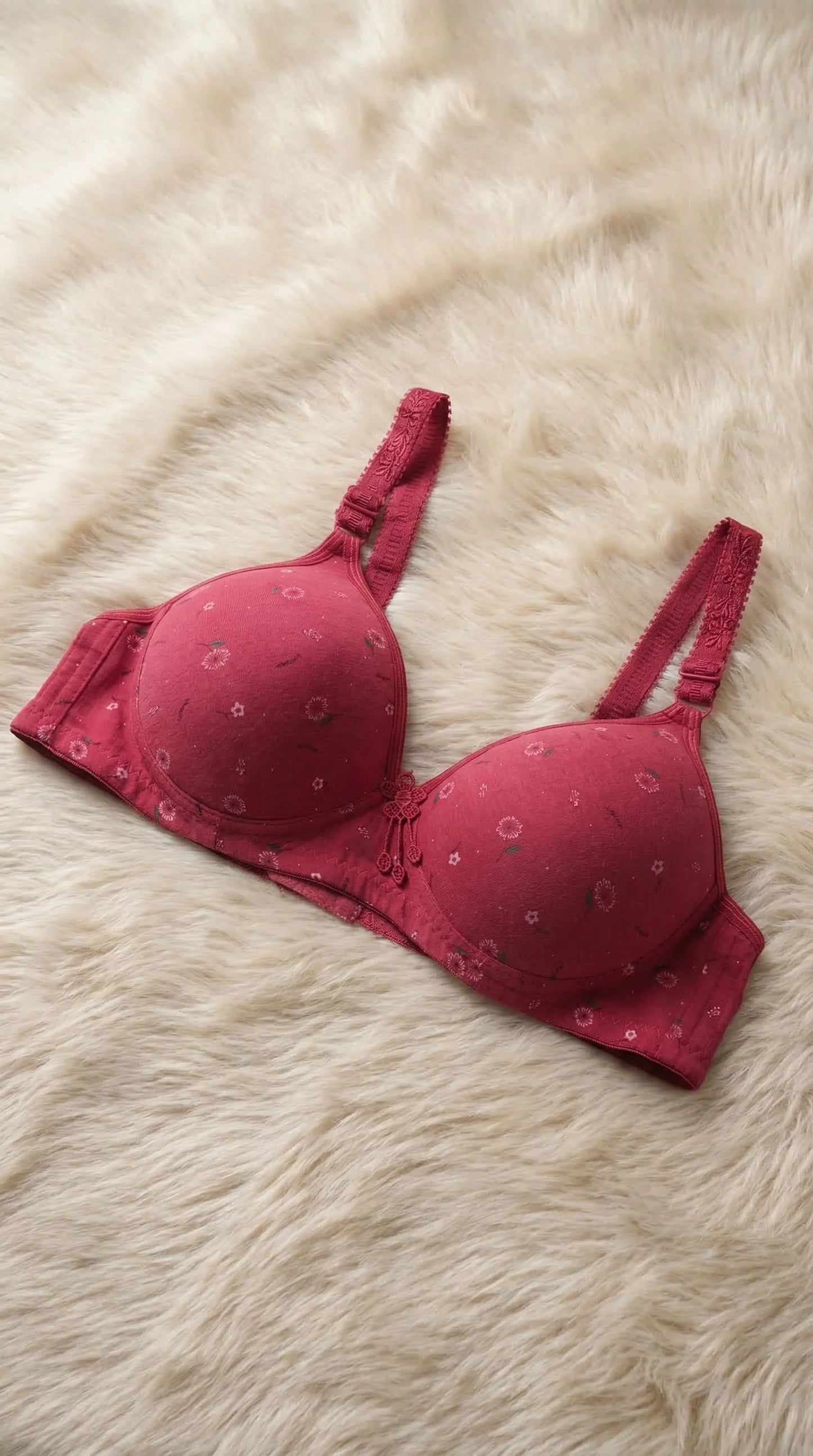 Burgundy Wireless Bra For Women